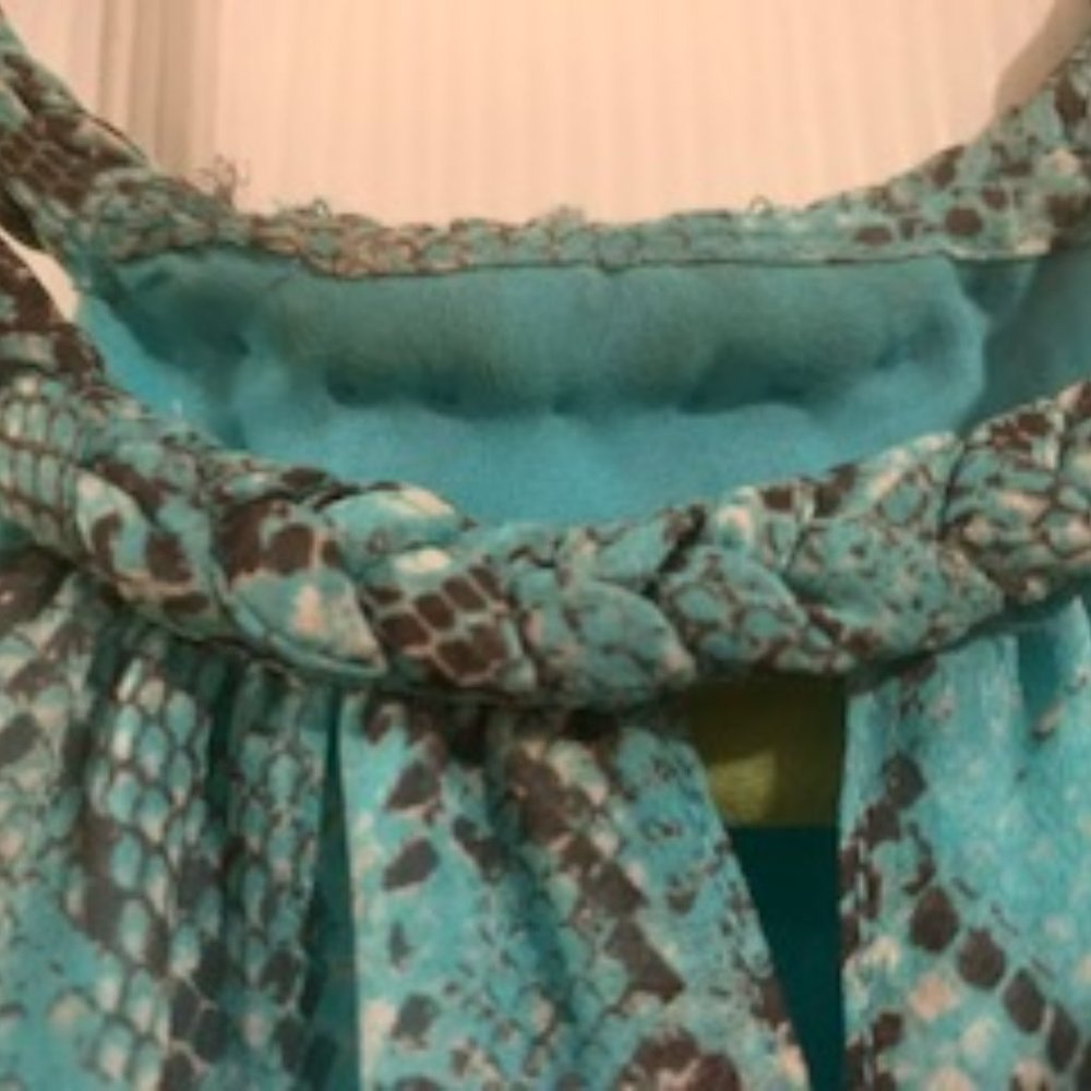 Turquoise Python Halter In Fine Rayon - image 3